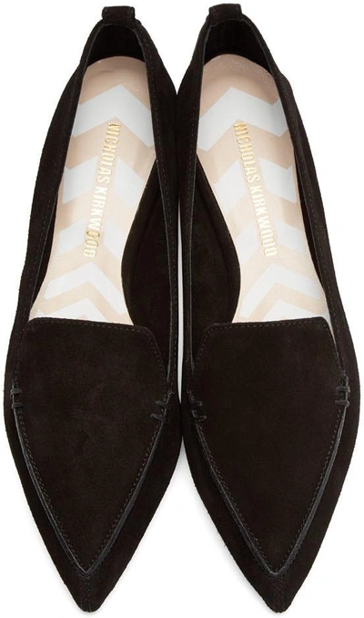 Shop Nicholas Kirkwood Black Suede Beya Loafers