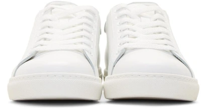 Shop Sophia Webster White Leather Bibi Sneakers In White/gold