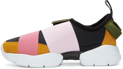 Shop Emilio Pucci Pink & Green Colorblock Ruffle Slip-on Sneakers