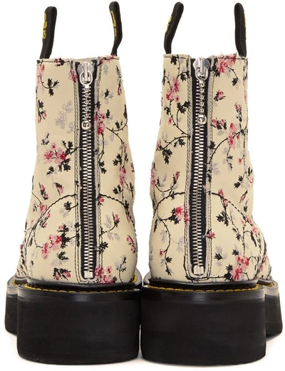 Shop R13 Ecru Floral Stack Boots