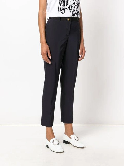 Shop Ferragamo Salvatore  Gancino Flip Lock Trousers - Blue