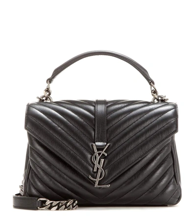 Saint Laurent Classic Monogram Quilted Leather Shoulder Bag In Black