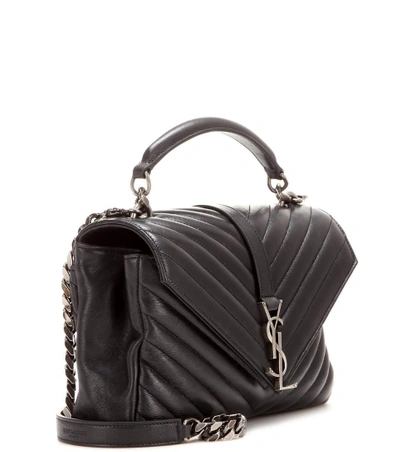 Shop Saint Laurent Classic Monogram Quilted Leather Shoulder Bag In Eero