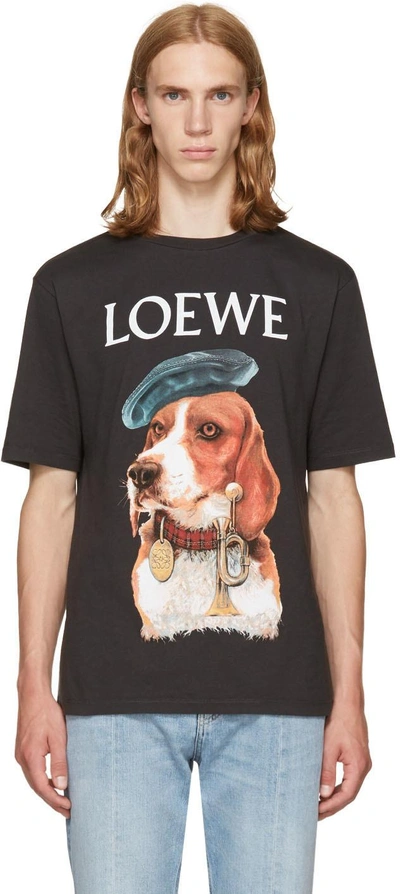 Shop Loewe Black Dog T-shirt