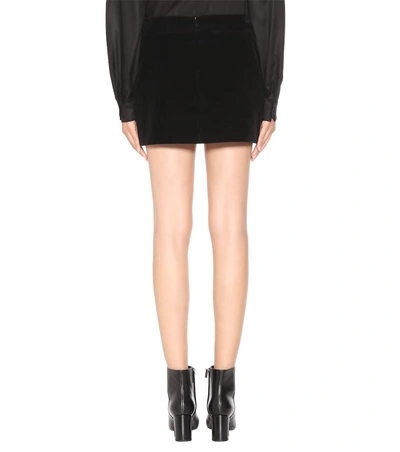Shop Saint Laurent Corduroy Miniskirt In Black