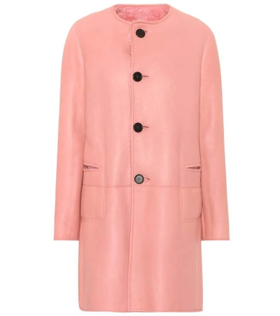 Shop Marni Reversible Leather And Fur Jacket In Camellia