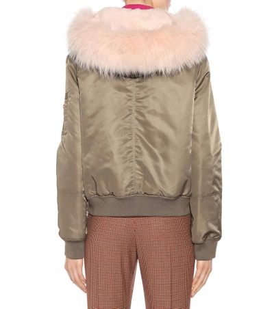 Shop Yves Salomon Fur-lined Jacket In Lroeze