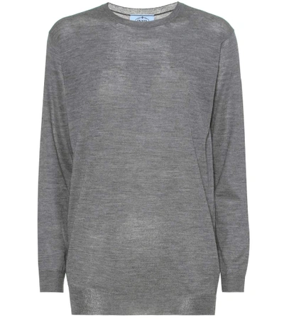 Prada Virgin Wool Sweater In Grey
