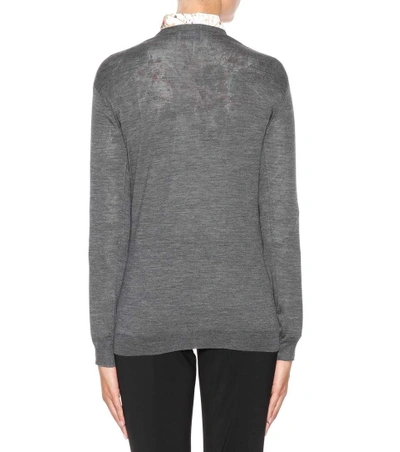 Shop Prada Virgin Wool Sweater In Grey