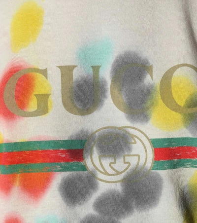 Shop Gucci Printed Cotton T-shirt In Multicolor Prieted