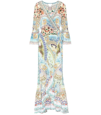Camilla Embellished Silk Maxidress In Sige Of Peace