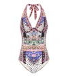 CAMILLA EMBELLISHED HALTER SWIMSUIT,P00264425-1