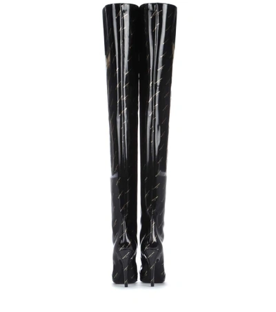 Shop Balenciaga Knife Over-the-knee Leather Boots In Black