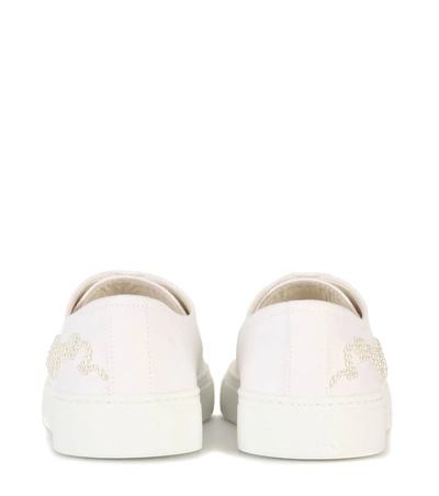 Shop Simone Rocha Canvas Low-top Sneakers In White
