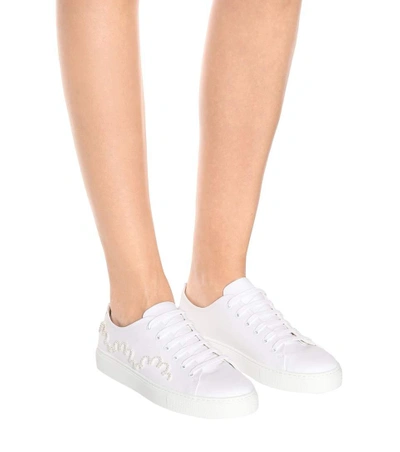Shop Simone Rocha Canvas Low-top Sneakers In White