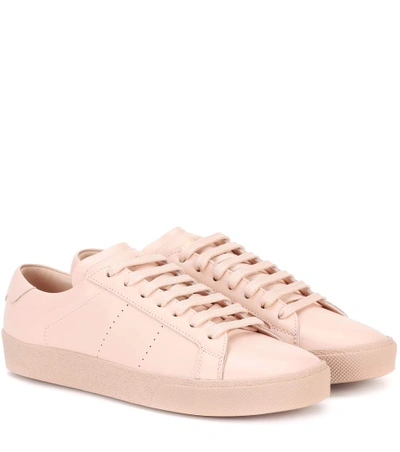 Shop Saint Laurent Court Classic Sl06 Leather Sneakers