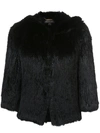 Rachel Zoe Rabbit Fur Jacket In Black