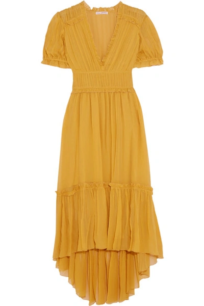 Shop Ulla Johnson Sonja Ruffled Crinkled Silk-chiffon Dress