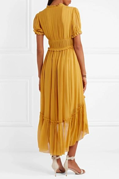 Shop Ulla Johnson Sonja Ruffled Crinkled Silk-chiffon Dress