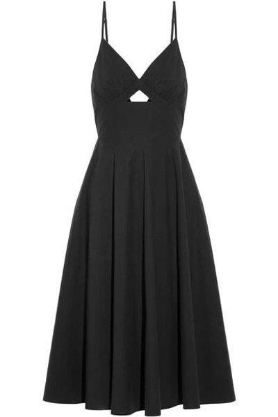 Shop Alexander Wang T Cutout Cotton-poplin Dress In Black