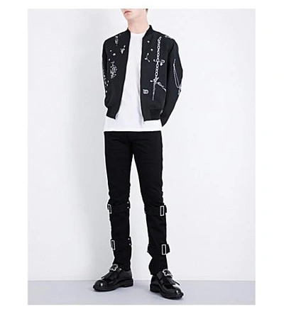 Shop Alexander Mcqueen Safety Pin Woven Bomber Jacket In Mix