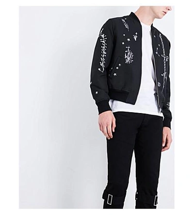Shop Alexander Mcqueen Safety Pin Woven Bomber Jacket In Mix