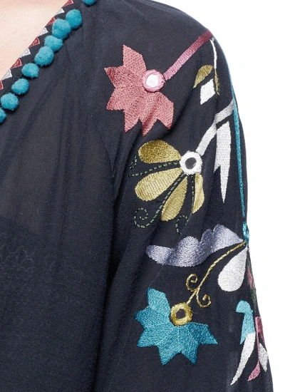 Shop Figue 'victoria' Pompom Floral Embroidered Tunic