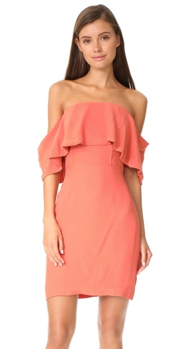 Cupcakes And Cashmere Rudy Off The Shoulder Dress In Persimmon Red