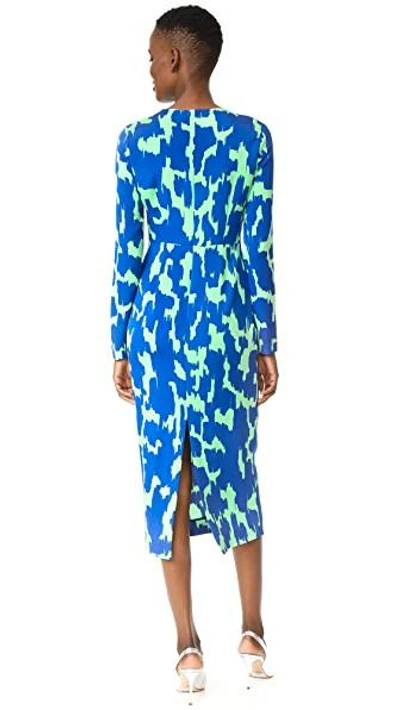 Shop Diane Von Furstenberg Tailored Midi Dress In Eylan Klein Blue