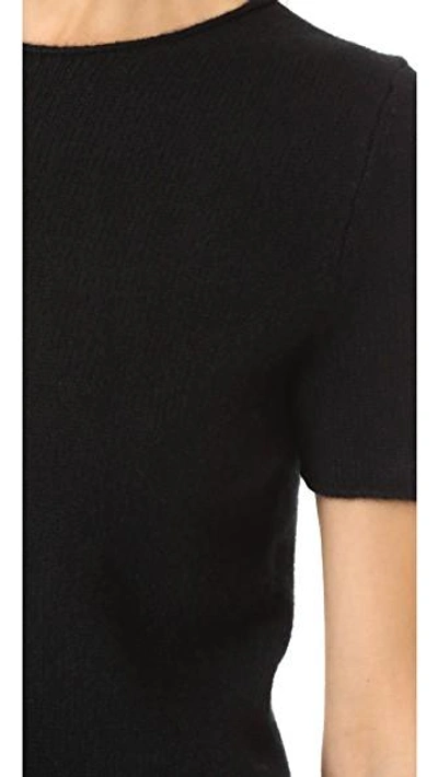 Shop Theory Cashmere Tolleree Short Sleeve Sweater In Black