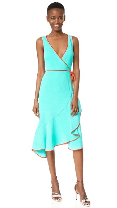 Diane Von Furstenberg Sleeveless Asymmetric Ruffle Hem Midi Dress In Nocolor