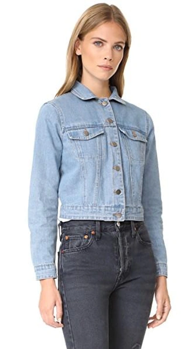 Shop Bb Dakota Mia Denim Jacket In Light Blue