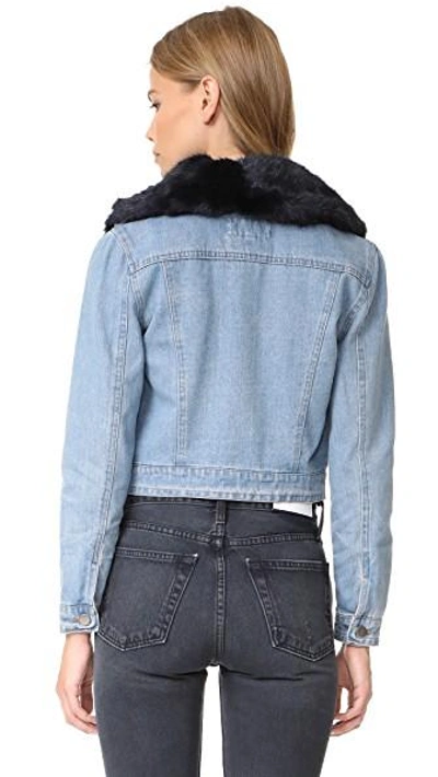 Shop Bb Dakota Mia Denim Jacket In Light Blue