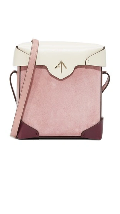 Manu Atelier Mini Pristine Box Bag In Rose Pink Multi