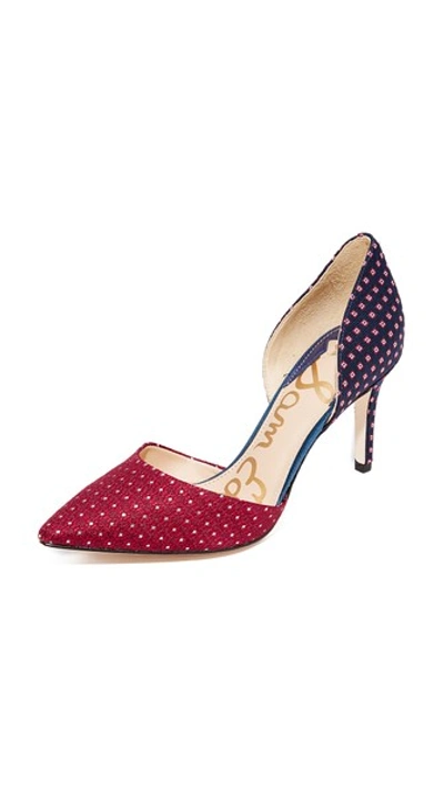 Sam Edelman Telsa D'orsay High Heel Pumps In Red/blue