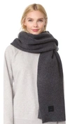 Acne Studios Bansy Face Knitted Wool Scarf In Charcoal Melange
