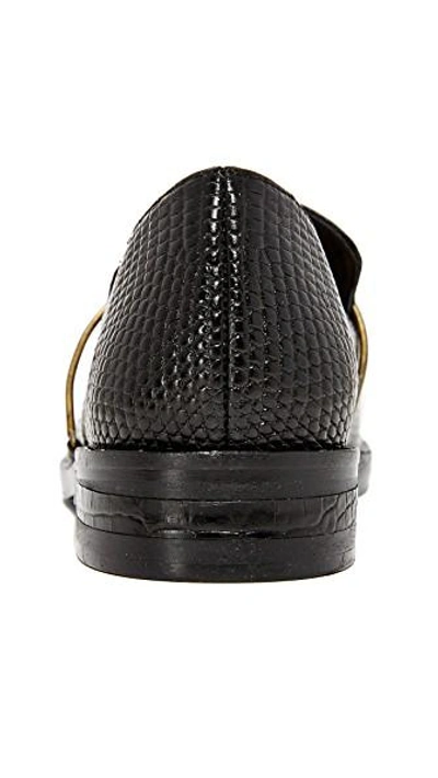 Shop Freda Salvador Light Croco Loafers In Black