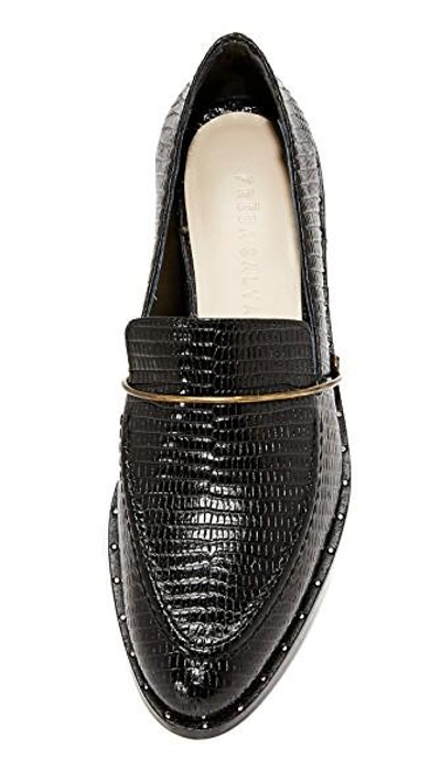 Shop Freda Salvador Light Croco Loafers In Black