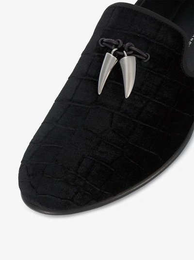 Shop Giuseppe Zanotti Spacey Embossed Slippers In Black