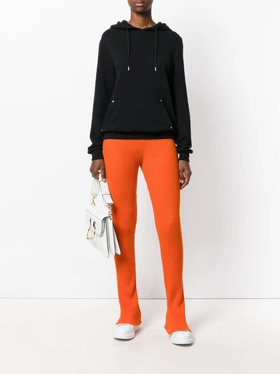 Shop Marques' Almeida Ribbed Skinny Trousers In Orange