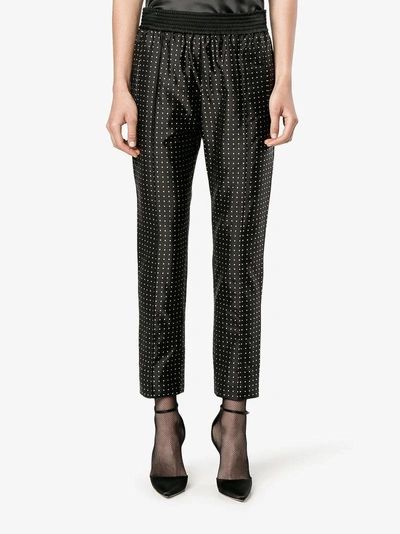 Shop Haider Ackermann Polka Dot Slim-fit Trousers In Black