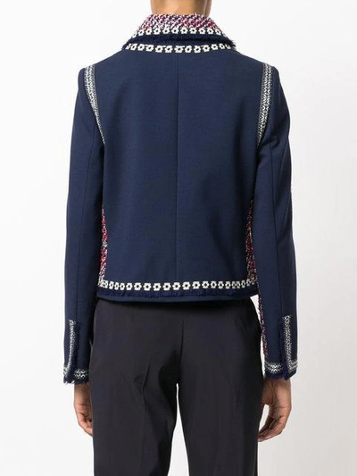 Shop Tory Burch Collared Tweed Jacket In Multicolour