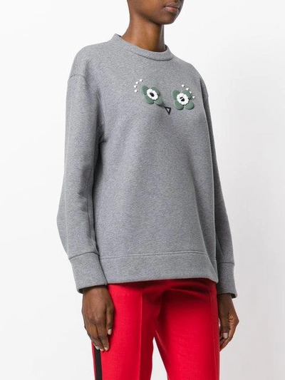 Shop Fendi Owl Appliqué Jumper - Grey