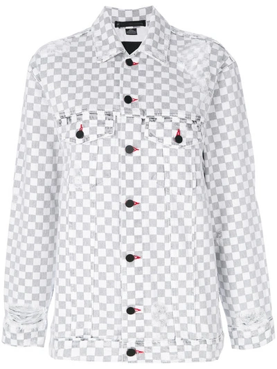 Alexander Wang Oversized Checkered Denim Jacket