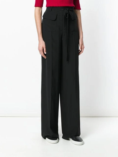 Valentino Tie-waist Wide-leg Silk Crepe De Chine Trousers In Black ...