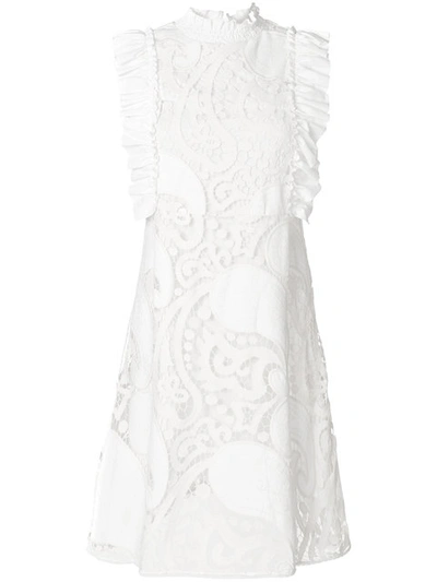 See By Chloé Ruffled Paisley Lace Dress In Natural White