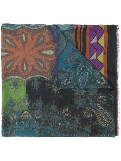 Shop Etro Paisley Print Scarf - Multicolour