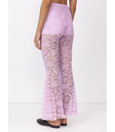 Shop Givenchy Pink Flared Lace Trousers