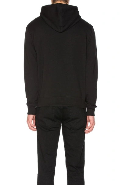 Shop Saint Laurent Cursive Logo Emblem Hoodie In Black