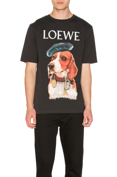 Shop Loewe Dog Tee In Washed Black